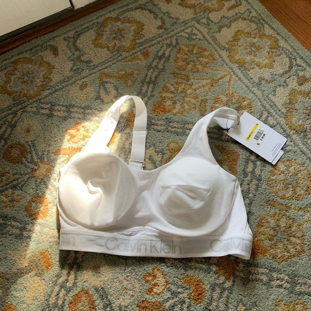 Calvin Kline White Sports Bra Medium